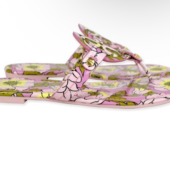 Tory Burch Miller Printed Patent Leather Bold Flowers Combo Purple size 9 - Picture 4 of 10